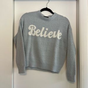 NWOT Light Blue Fuzzy Sweater